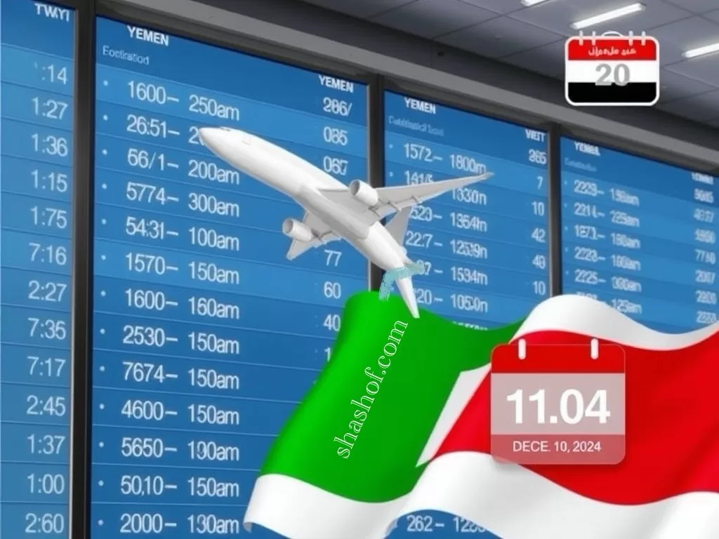 مواعيد رحلات طيران اليمنية ليوم غدٍ الثلاثاء - 10 ديسمبر 2024