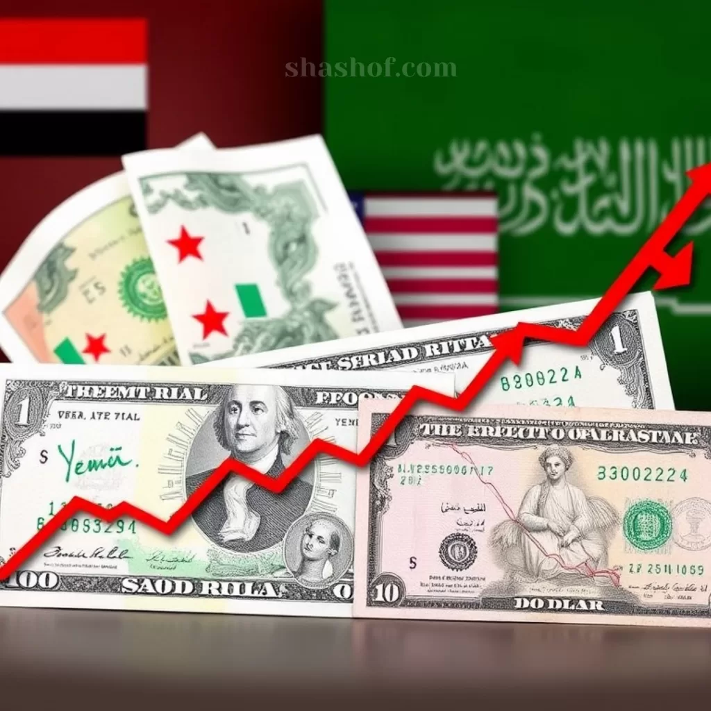 الريال اليمني يستمر في التدهور: أسعار الصرف تشهد ارتفاعاً قياسياً جديداً في عدن واستقرار في صنعاء