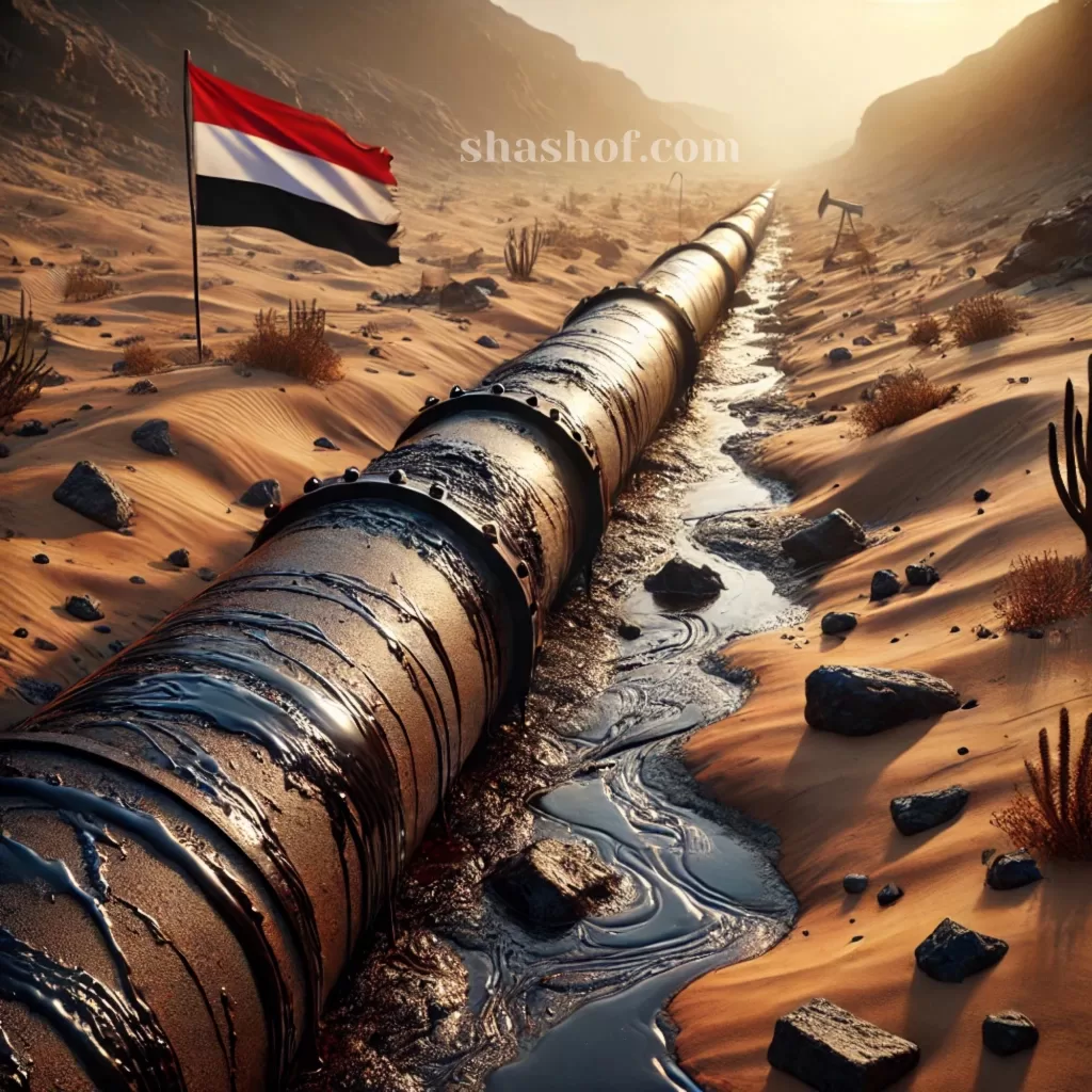 تخريب أنبوب نفط في شبوة يتسبب في كارثة بيئية وتسرب واسع للخام