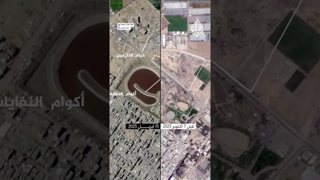 صور أقمار صناعية تكشف انتشار النفايات وسط سكان غزة مع استمرار الحرب