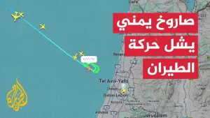 شاهد صور ملاحية تظهر حركة طائرات بشكل دائري فوق مطار بن غوريون بعد صاروخ أطلق من اليمن