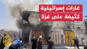 شاهد قتلى ودمار بغارات إسرائيلية على مدينة غزة
