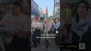 شاهد وقفة احتجاجية في بروكسل تنديدا باغتيال الصحفي الفلسطيني حسن اصليح في غزة