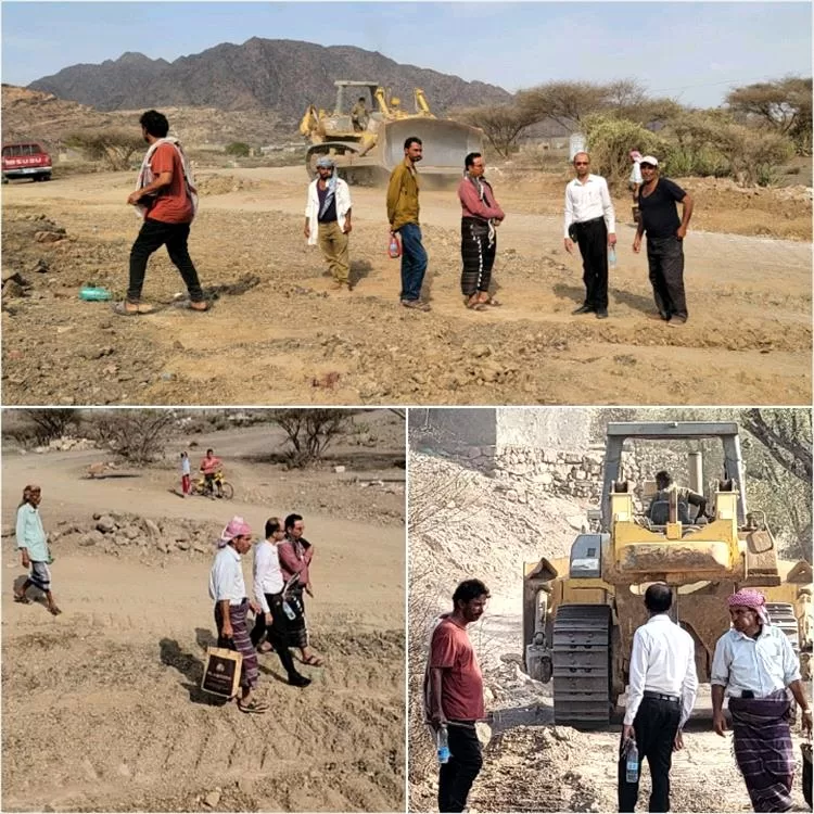 مدير عام حالمين يتفقد أعمال دك وتوسعة ومسح طريق حبيل الريدة النوبة الضباب