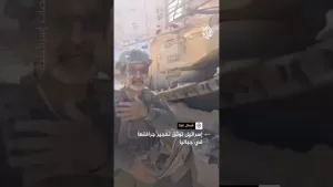 شاهد إسرائيل توثق تفجير جرافتها في جباليا