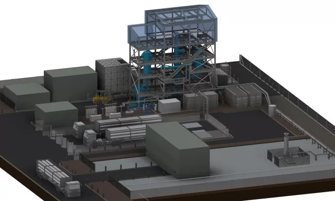 An illustration shows what Tulum's pilot plant will look like.