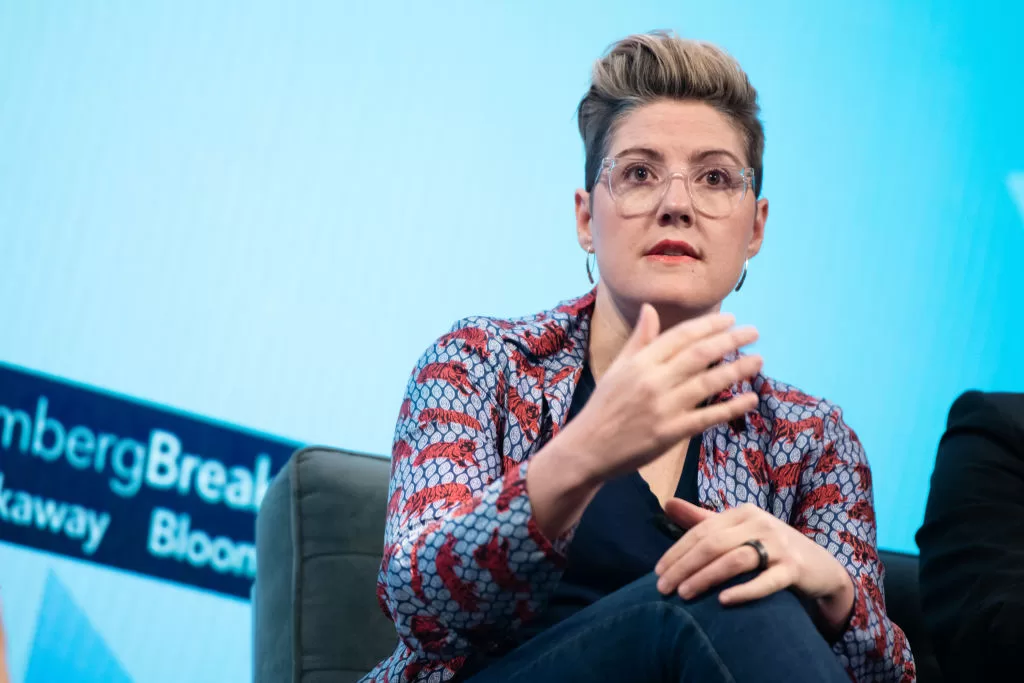 Christine Hunsicker, founder and chief executive officer of CaaStle Inc., speaks during the Bloomberg Breakaway CEO Summit in New York, U.S., on Tuesday, June 18, 2019. The Breakaway Summit is a gathering point for the community to acquire new strategies, skills, and perspectives that can transform their organizations. Photographer: Mark Kauzlarich/Bloomberg via Getty Images