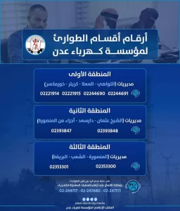 اخبار عدن – شركة الكهرباء في عدن تعلن استئناف الخدمة بعد توقف مؤقت بسبب الأمطار