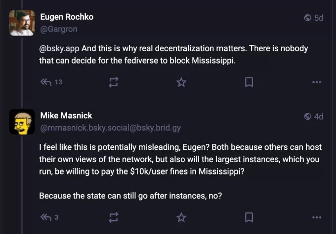 A screenshot of the Mastodon post referenced in the article