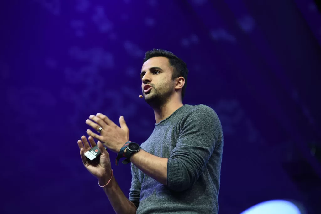 Toronto , Canada - 23 May 2019; Ethan Agarwal, Aaptiv, on Centre Stage during day three of Collision 2019 at Enercare Center in Toronto, Canada. (Photo By Cody Glenn/Sportsfile via Getty Images)