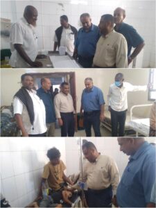 اخبار المناطق – وكيل محافظة أبين الحمزة يقوم بزيارة هيئة مستشفى الرازي ويتفقد سير العمل فيه