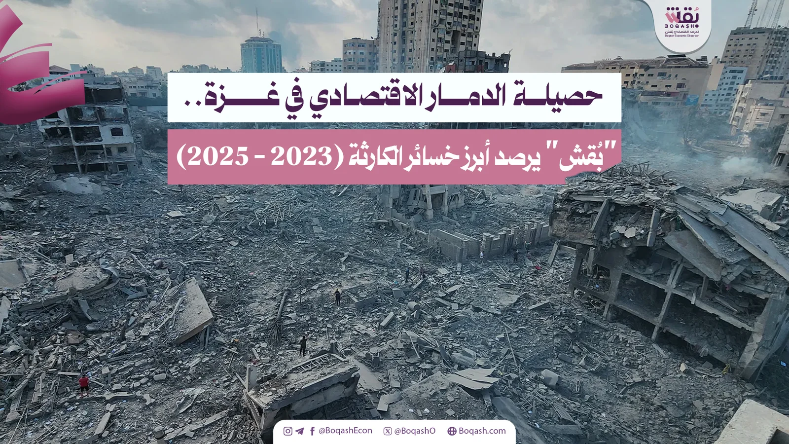 تقييم الخسائر الاقتصادية في غزة: ‘بُقش’ يستعرض أهم الآثار الناجمة عن الكارثة (2023 – 2025) – شاشوف