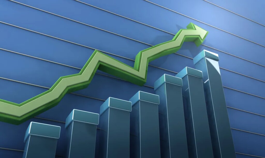 Graph with positive budget prediction outlook