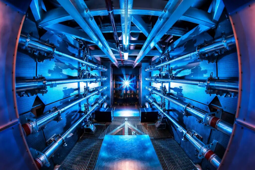 Preamplifiers lit up at the NIF.