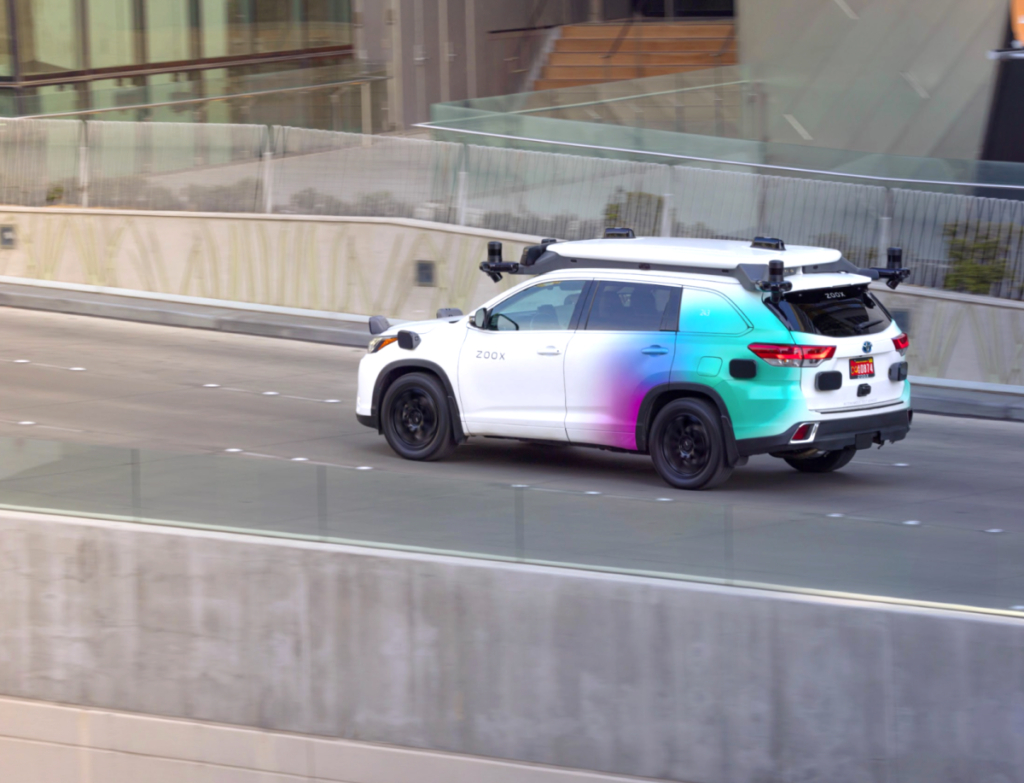 A Zoox test fleet vehicle in Las Vegas